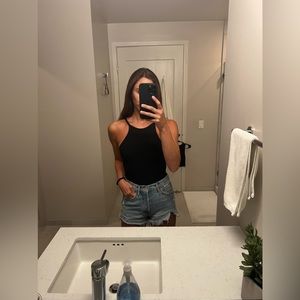 black backless bodysuit